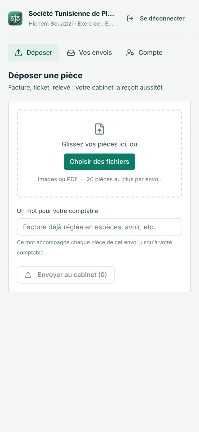 Espace client mobile : dépôt d’une pièce par photo